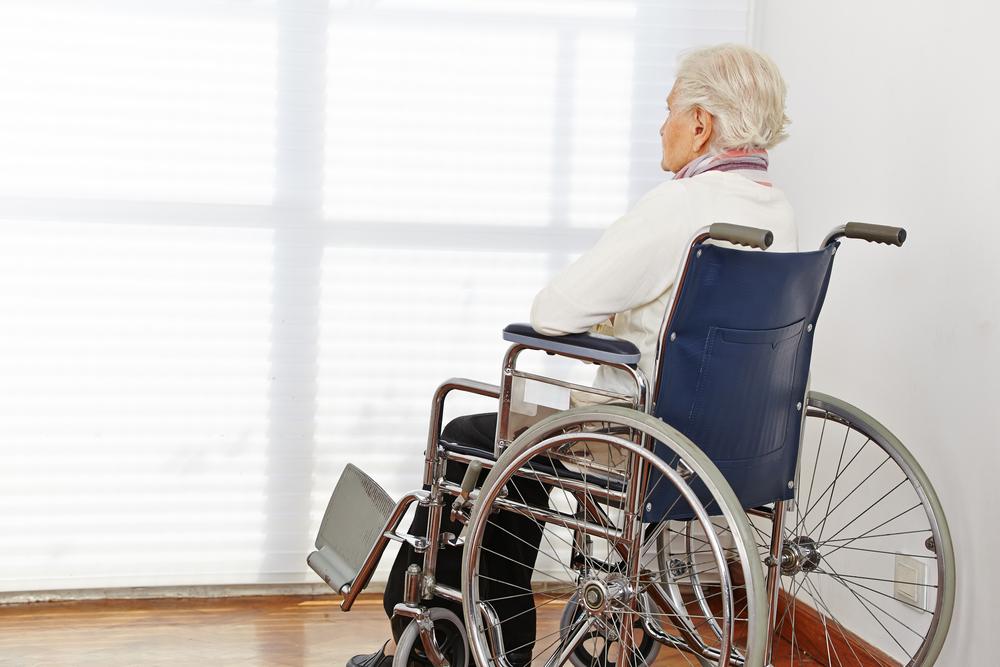 a neglected senior in a wheelchair